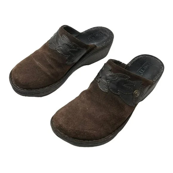 Born B64623 Pittina Summerborn Together Brown Suede Mules Clogs shoes Women's 6 - Picture 2 of 10